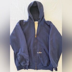 Vintage Carhartt Waffle Thermal Navy Hoodie XL Tall